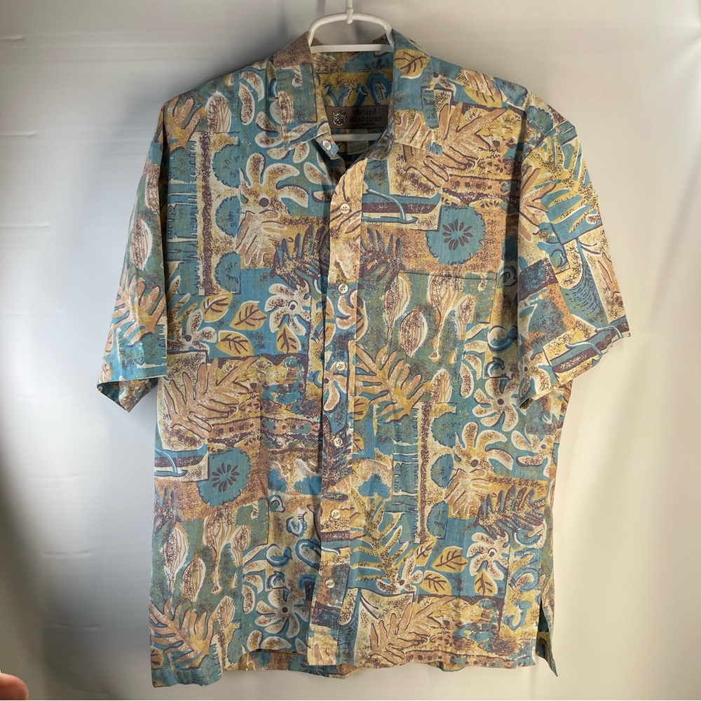 Vintage Island Traditions Multicolor Hawaiian Shirt